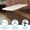 Lifetime 8 Foot Rectangle Folding Table, Indoor/Outdoor Commercial Grade, Almond (22984)