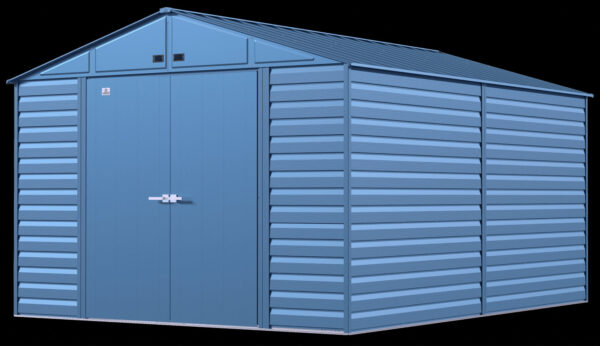 2e7f3995c6db42fca51055c4b7eee6a4 Arrow Select Steel Storage Shed, 10x14, Blue Grey