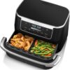 DZ401 Foodi 10 Quart 6-in-1 DualZone XL 2-Basket Air Fryer with 2 Independent Frying Baskets, Match Cook & Smart Finish to Roast, Broil, Dehydrate for Quick, Easy Family-Sized Meals, Grey