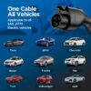 Level 2 & Level 1 EV Charger, 16Amp 110-240V Portable J1772 Electric Car Charger with Adjustable Amp Delayed Timer 25ft Long Cord