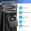 LASKO Elevation 42”-54” Adjustable Height Pedestal Tower Fans for Home, 31 ft/s Airflow, Quiet 28 dB on Low, 90° Oscillation, 12 Hour Timer, Remote Control, Black, EST100