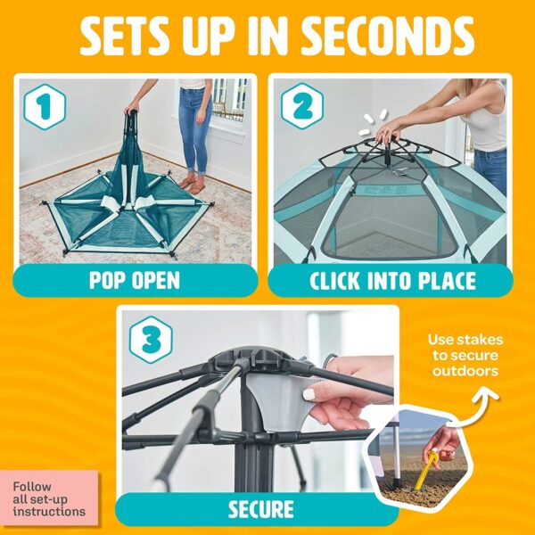POP 'N GO Premium Indoor and Outdoor Baby Playpen - Play Yard - Sweet Mint