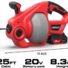 20V Cordless Electric Drain Auger-Efficient 25Ft Auto-Feed Drain Snake with Replaceable Cable,2.0Ah Battery,Charger,Storage Bag & Gloves for Kitchen,Bathroom,Shower Pipes (3/4"-2")"