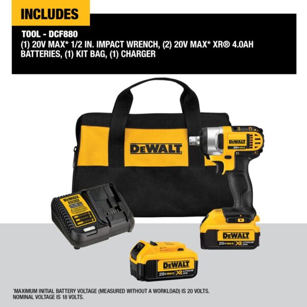 2fcb2b0e66a34350b5981ffe967373b5 20 V MAX Lithium Ion 1/2 In. Impact Wrench Kit with Detent Pin