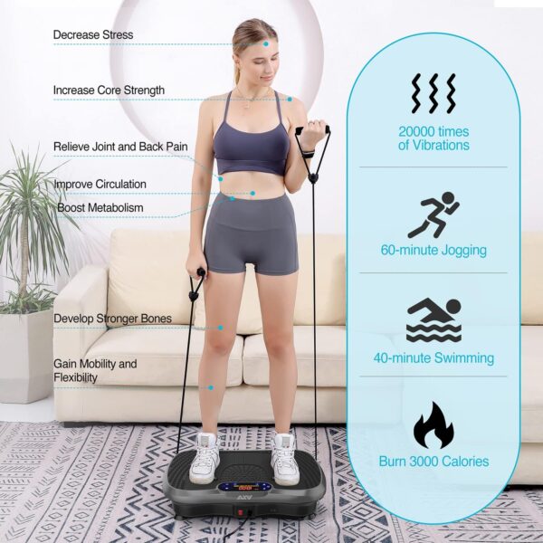 2fe6024dd27b4b92957a6b2739e9febb Vibration Plate Fitness Platform Exercise Machine Vibrating Lymphatic Drainage Shaking Full Body Shaker Workout Vibrate Stand Shake Board Sport Gym for Weight Loss Fat Burner for Women Men