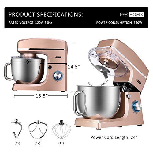304dea5a92924d2f9284c1f127a3e41e VIVOHOME 6 Speed Tilt Head Electric Champagne