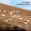 15ft Double Sided Patio Umbrella with Solar Lights, Outdoor Large Umbrellas with Crank Handle and 36 LED Lights, Rectangular Market Umbrella with Base Included for Deck Pool Shade
