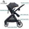 2 in 1 Baby Stroller, Convertible Bassinet Pushchair for Infants and Newborns 0-36 Months