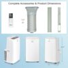 Costway 6350 BTU (9000BTU ASHRAE) Portable Air Conditioner 3-in-1 Air Cooler Fan Dehumidifier w/ Remote