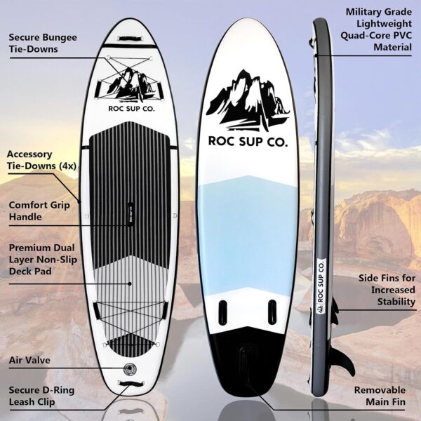 31f61c8c761d4adf96c69623ac39cb4d Roc Inflatable Stand Up Paddle Boards 10 ft 6 in with Premium SUP Paddle Board Accessories, Wide Stable Design, Non-Slip Comfort Deck for Youth & Adults