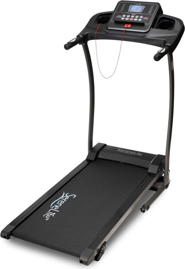 321cad9fffa145c19cdd6b76b05d982e SereneLife Folding Treadmill - Foldable Home Fitness Equipment with LCD for Walking & Running - Cardio Exercise Machine - Preset and Adjustable Programs - Bluetooth Connectivity