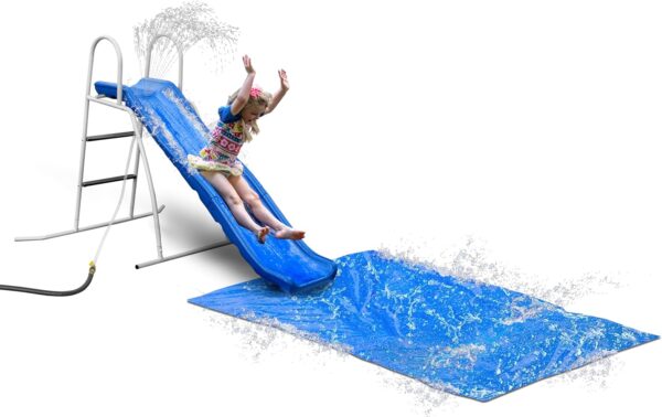 324d7634768d42fd939f70fd786008a6 XDP Recreation 6 Foot Water Wave Slide with Built In Adjustable Sprinkler, Freestanding with Ground Pad and Hose Extension for Lawn Fun, Ages 3 to 8