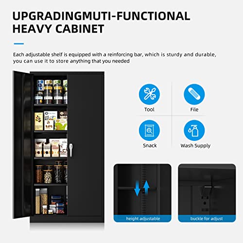 3256cac640404081acffb0c34ccf3cb3 Atripark Metal Storage Cabinet with Lock, 72" Lockable Garage Tool Cabinet with Doors