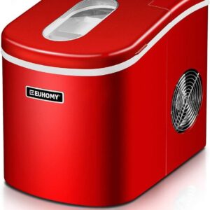 Nugget Ice Maker Countertop with Handle, Ready in 6 Mins, 34lbs Per Day, Removable Top Cover, Auto-Cleaning, Portable Sonic Ice Maker with Basket and Scoop, for Home/Party/RV/Camping (Black)