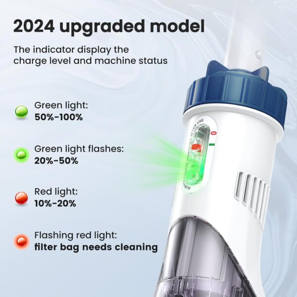3298aa9b98af482894cfea022a44f58b Pool Vacuum for Above Ground Pool with a Telescopic Pole, Running time up to 1H, T403 Handheld Rechargeable Pool Cleaner with Powerful Suction up to 18.5 gallons/min, Ideal for Leaves, Debris