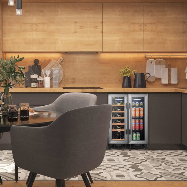 330a54f0618c4a20b35c3d7d73f3ded2 Lanbo - Freestanding/Built-In 23.4'' width 18 Bottle 56 Can Dual Zone Combo Wine and Beverage Cooler - Black