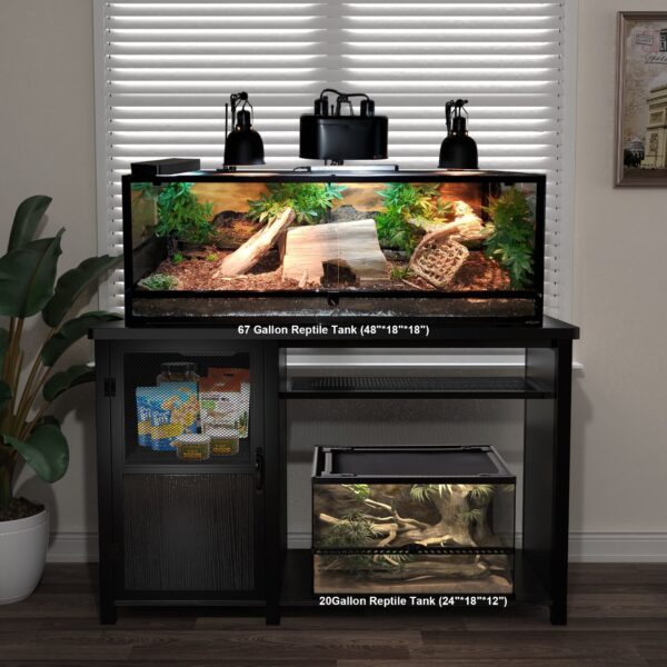 3317c9e1ff13465fa86057dd75389982 55-75 Gallon Fish Tank Stand Heavy Duty Metal Aquarium Stand with Cabinet,52