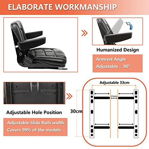 335a2559feb5453fa361ccd8bed4ebbd Universal Fold Down Forklift Seat, Micro Switch, Armrest And Safety Belt, for Tractor