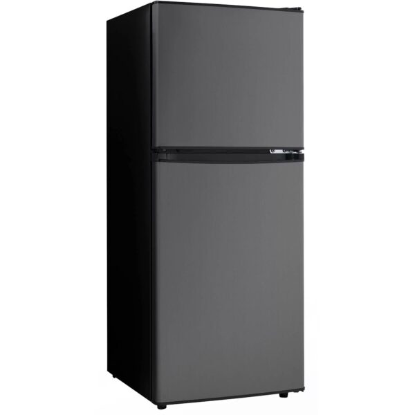 Danby DCR047A1BBSL 4.7 Cubic Feet Dual Door Compact Refrigerator, Black Steel