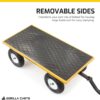 7 Cu Ft Heavy Duty Steel Utility Cart, with Steel Mesh Bed 1200 Pound Hauling Capacity, for Outdoor, Yard Camping, Yellow