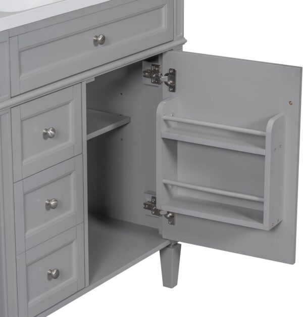33dde086e6214e54bdefcf3d6fc3029d 36" Bathroom Vanity with Single Sink Combo, Modern Undermount Bathroom Sink Cabinet with 2 Drawers and a Tip-Out Drawer, Freestanding Bathroom Vanities, Soft Closing, Solid Wood Frame