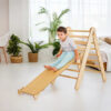 Toddler Indoor Play Equipment 2in1: Foldable Triangle Ladder and Slide/Climbing Board - Montessori Playground for Kids and Babies