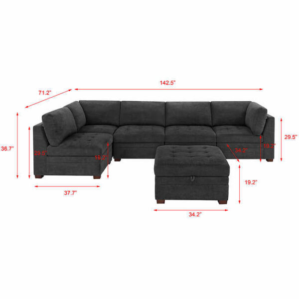3496829ab37b4f59a9d0958eb76f5f79 Thomasville Tisdale Fabric Sectional with Storage Ottoman