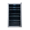 NewAir - 126-Can Beverage Cooler with Adjustable Shelves and 7 Temperature Settings for Kitchen, Game Room, and Home Office - Stainless Steel