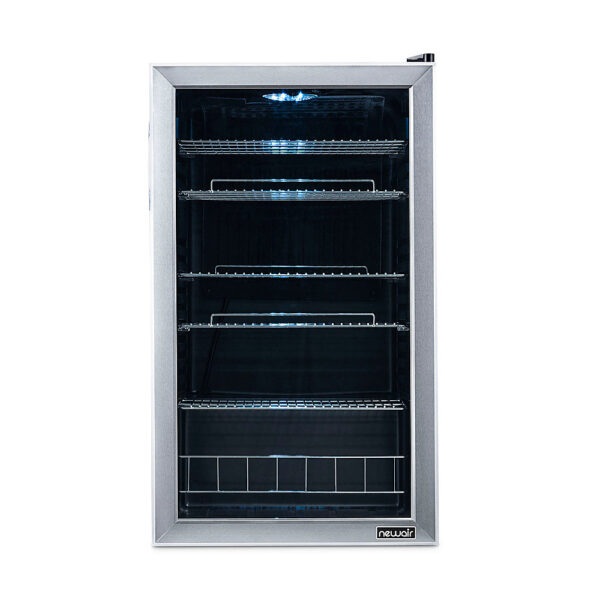 34a6700427614c6aa831bb4c45c12832 NewAir - 126-Can Beverage Cooler with Adjustable Shelves and 7 Temperature Settings for Kitchen, Game Room, and Home Office - Stainless Steel