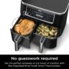 DZ401 Foodi 10 Quart 6-in-1 DualZone XL 2-Basket Air Fryer with 2 Independent Frying Baskets, Match Cook & Smart Finish to Roast, Broil, Dehydrate for Quick, Easy Family-Sized Meals, Grey