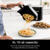DZ401 Foodi 10 Quart 6-in-1 DualZone XL 2-Basket Air Fryer with 2 Independent Frying Baskets, Match Cook & Smart Finish to Roast, Broil, Dehydrate for Quick, Easy Family-Sized Meals, Grey