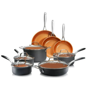 Professional 13-Piece Hard Anodized Aluminum Ti-Ceramic Nonstick Cookware Set
