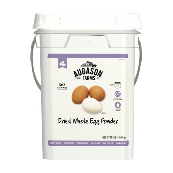 35869991c3854643bc19f0a739689b9e Augason Farms Dried Whole Egg Powder Emergency Food Supply 11 Pound 4-Gallon Pail 383 Servings