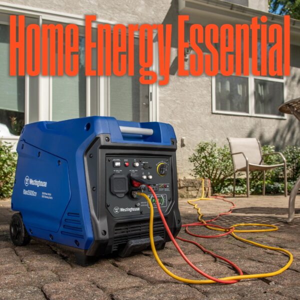 Westinghouse 5000 Peak Watt Recoil Start, Gas Powered Portable Inverter Generator with CO Sensor