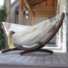 Vivere Double Cotton Hammock with Solid Pine Stand- Natural