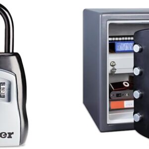 Key Lock Box, Outdoor Lock Box Bundle with SentrySafe Fireproof and Waterproof Safe, 1.23 Cubic Feet