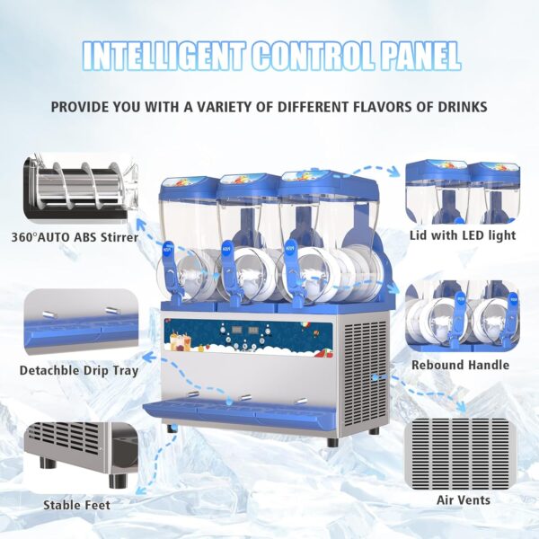 35e449910dca44beb469e6d112e1d023 Commercial Slushy Machine - 1000W 30L Tanks Slush Maker Machine 304 Stainless Steel Commercial Margarita Machines Efficient Cooling the Ideal Slushie Maker for Bars Cafes Restaurants