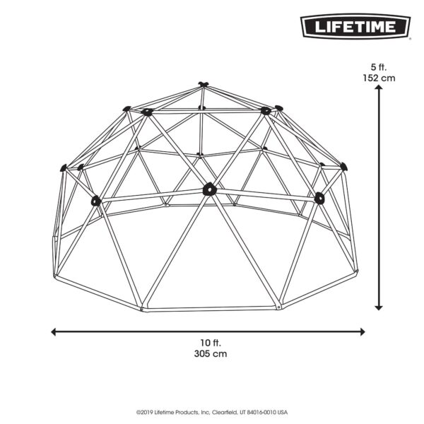 Lifetime Children's Outdoor 5 ft. H x 10 ft. W Dome Climber, Green and Brown (90136)