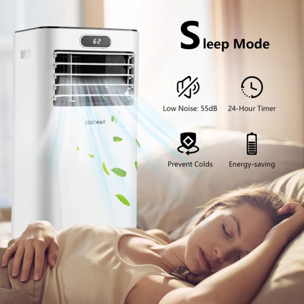 3634f6765a884cab81ce2a677b922522 Costway 6000 BTU (10000 BTU ASHRAE) Portable Air Conditioner w/ Remote Control 3-in-1 Air Cooler w/ Drying White