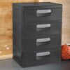 Sterilite 4 Drawer Plastic Storage Unit, Flat Gray, Heavy-Duty, BPA-Free