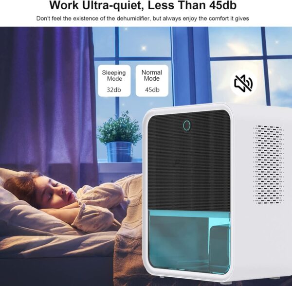 36c1b4b08d8b4747ad94c293101d7494 Bedroom Dehumidifier 2.2L Water Tank with Hygrometer RGB LED Light
