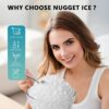 Nugget Ice Maker Countertop with Handle, Ready in 6 Mins, 34lbs Per Day, Removable Top Cover, Auto-Cleaning, Portable Sonic Ice Maker with Basket and Scoop, for Home/Party/RV/Camping (Black)