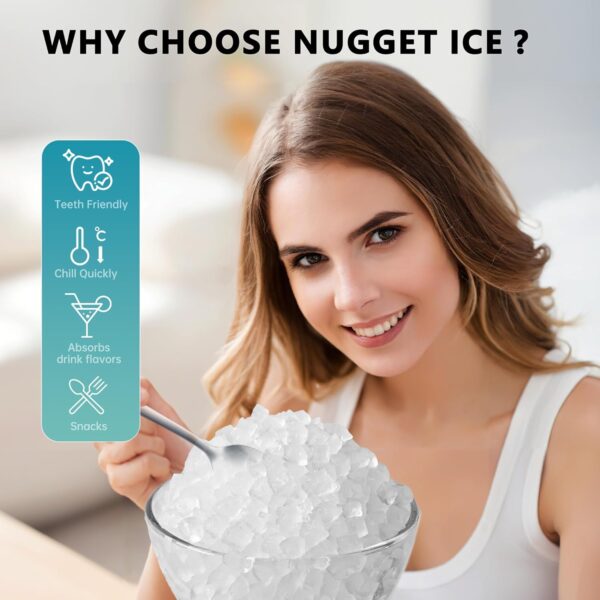 36e2d50094104b94b5b18f8bdaca7e75 Nugget Ice Maker Countertop with Handle, Ready in 6 Mins, 34lbs Per Day, Removable Top Cover, Auto-Cleaning, Portable Sonic Ice Maker with Basket and Scoop, for Home/Party/RV/Camping (Black)