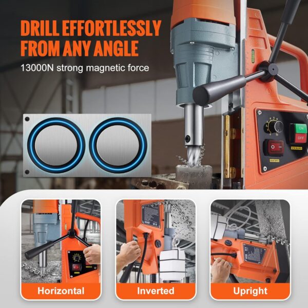 3745d01801fa4a0298993b30ccbd6c5e Mag Drill Press, 1550W 2" Boring Diameter, 2922lbf Power Magnetic Drill, 500 PRM, 10-Speed, Electric Drilling Machine for Metal Surface, Industrial and Home Improvement