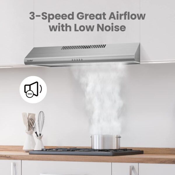 378aaf2a57434bc0a959e6c387fa55ee Comfee 30 inch Under Cabinet Ducted/Ductless Convertible Slim Vent Durable Stainless Steel Kitchen Reusable Filter