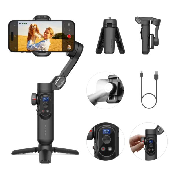 37b0889c7dc548439e18d95421933140 AOCHUAN Gimbal Stabilizer for Smartphone w/Wireless Charging