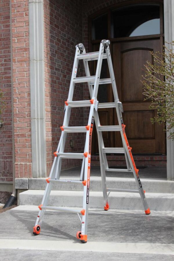 3826f33dab034d3eb4ae6a9d57bf8e14 22-ft Aluminum 300-lb Telescoping Type IA Multi-Position Ladder ;