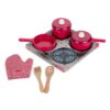 Melissa & Doug Deluxe Wooden Kitchen Accessory Play Set - Pots & Pans (8 pcs)