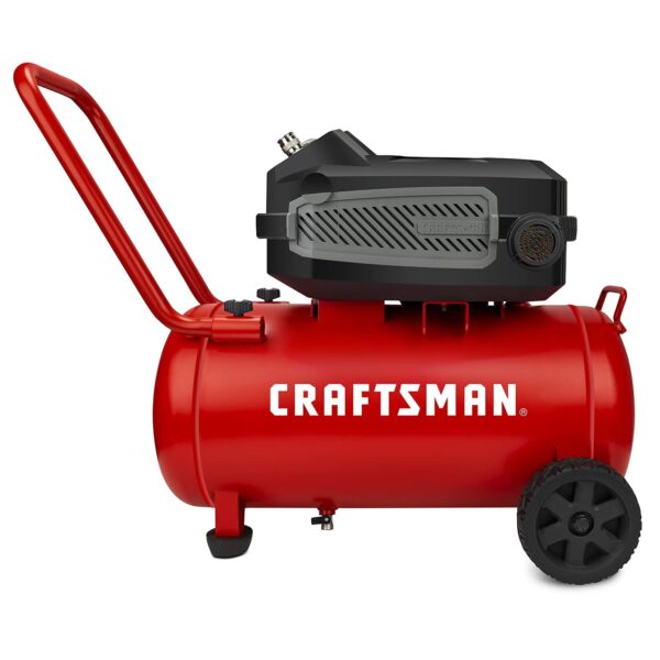 38aba5dcaa784fbf959e8d448dd30ac9 CRAFTSMAN HARD Air Compressor, 10 Gallon 1.8 HP 175 PSI, 4.0CFM@90PSI, Oil Free and Maintenance Free, Portable with Large Wheels, CMXECXA0201041