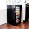 NewAir - 126-Can Beverage Cooler with Glass Door, Adjustable Shelves, 7 Temperature Settings and Lock - Black